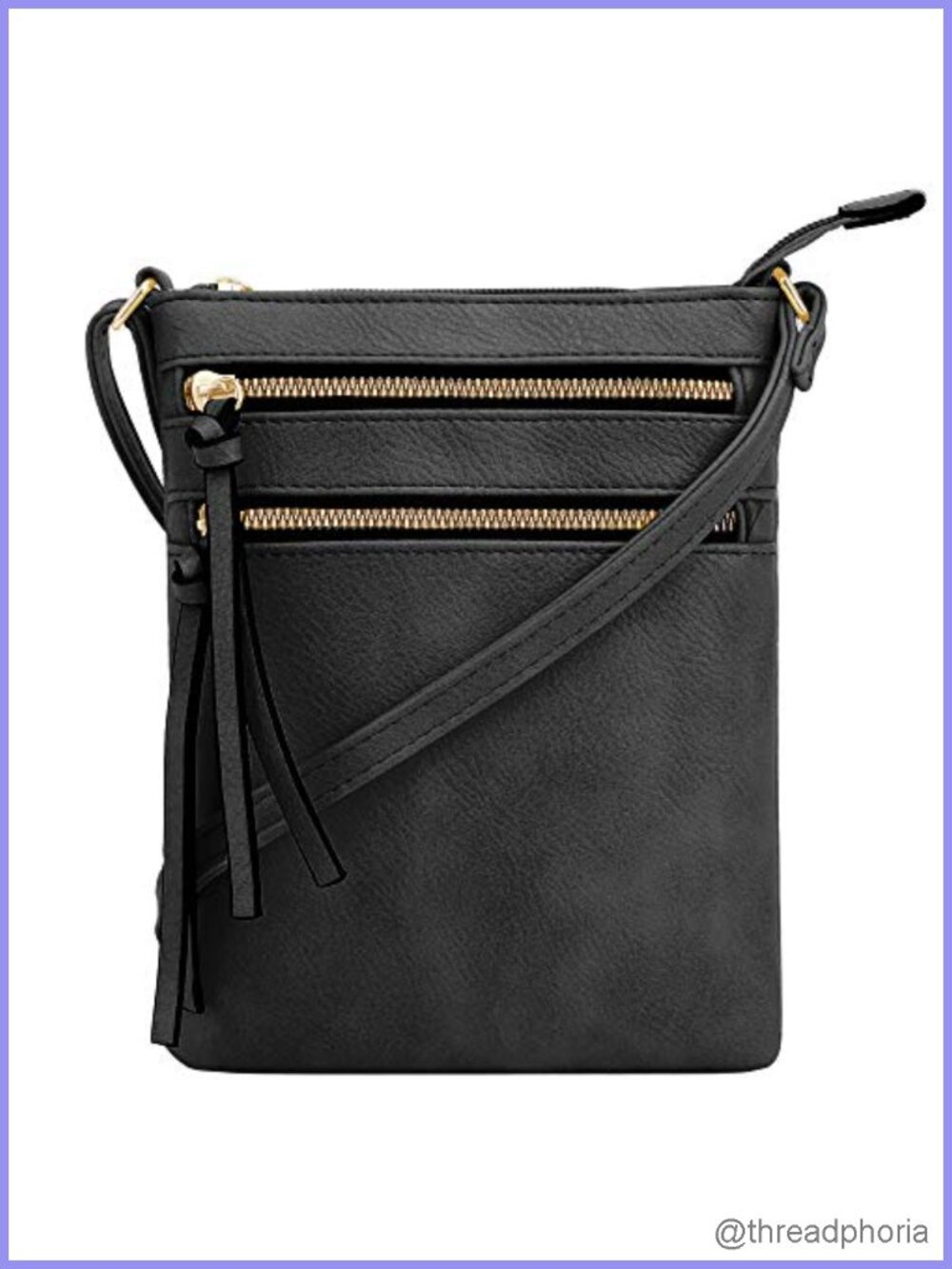 PU Leather Crossbody Bag with Multi Pockets and Adjustable Strap